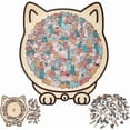 thumbnail image 1 of 135-Piece Morandi-Colored Cat Shaped Wooden Jigsaw Puzzle, Cats Shaped Wooden Puzzle, Unique Animal Shape Wood Puzzle, Creative Puzzle Gifts for Cat Lovers, Puzzles for Adults ADHD,Travel Game-C, 1 of 8