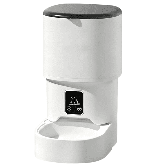 135 oz / 4 L Automatic Cat Feeder, Basic Push Button Model Pet Feeder, Timing & Quantitative Food Dispenser, Battery Powered, Easy to Clean for Cats, Dogs, Small Animals