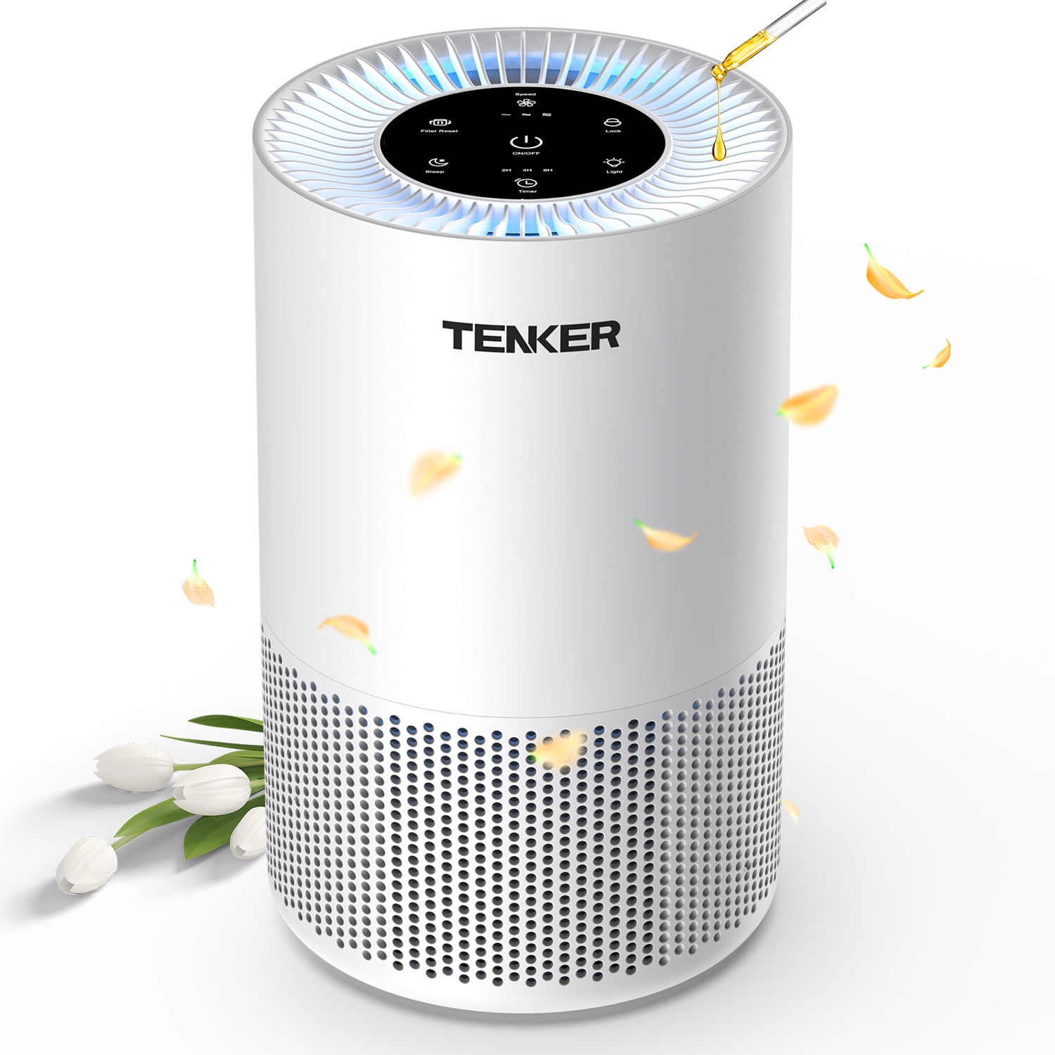 1350 Sq Ft Air Purifiers for Home Large Room Pets H13 True HEPA Air Purifier Cleaner with 360° Air Inlet, Fragrance, 13dB Air Purifier for Bedroom Smoke