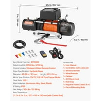 13500lbs Electric Winch Car Truck Winch with 80ft Synthetic Rope Wireless & Wired Remote Control for Towing Off-Road