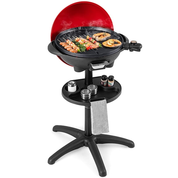 1350W Outdoor Electric BBQ Grill with Removable Stand, Portable Patio Barbecue Grill