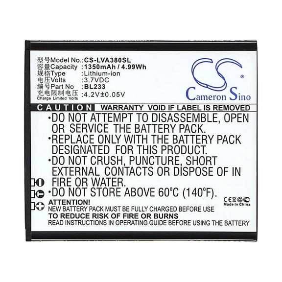 1350mAh BL233 Battery for Lenovo A2800-D A3800-D A1000-A A3600-D