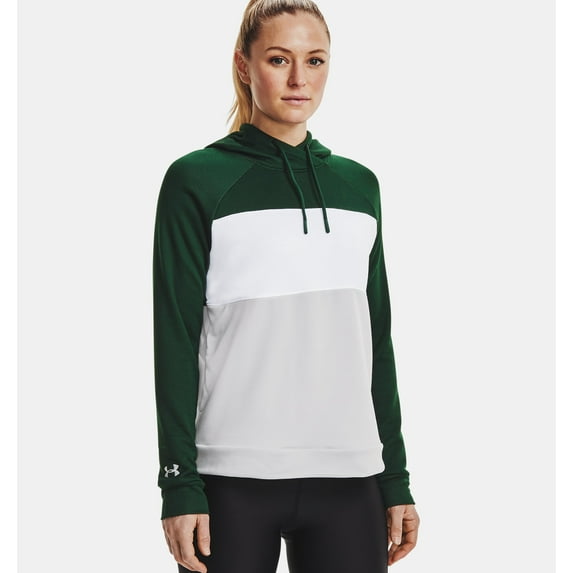 1351234 Under Armour Women's Terry Fleece Hoodie Forest Green/Halo Gray M