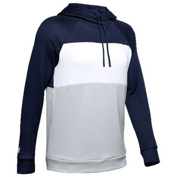 1351234 Under Armour Women's Terry Fleece Hoodie Navy/Grey/White XL