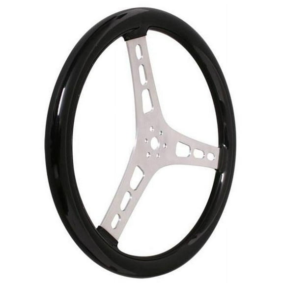 13513-C 13 in. Dished Steering Wheel - Black Coated