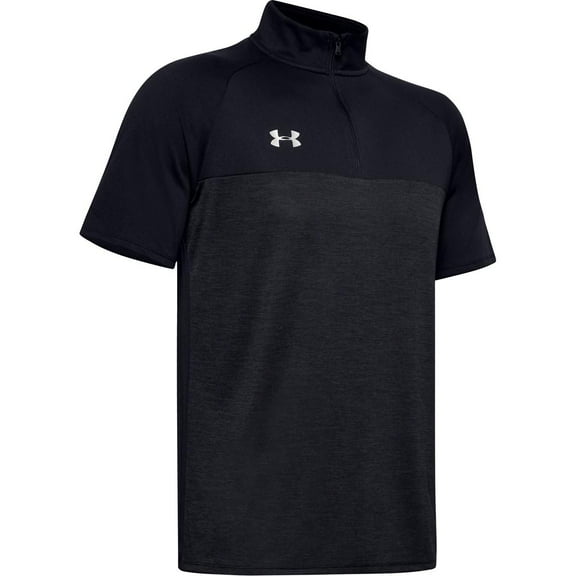 1351357 Under Armour Mens Locker Short Sleeve 1/4 Zip Pullover  Black M
