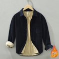 1352 long sleeve shirt coat plus velvet trend loose Joker coat men‘s