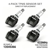 13545366 Trailer TPMS 433MHz 199 PSI Max Tire Sensor 4-Pack for 2021-2024 Cadillac Escalade Chevy Tahoe Suburban Yukon