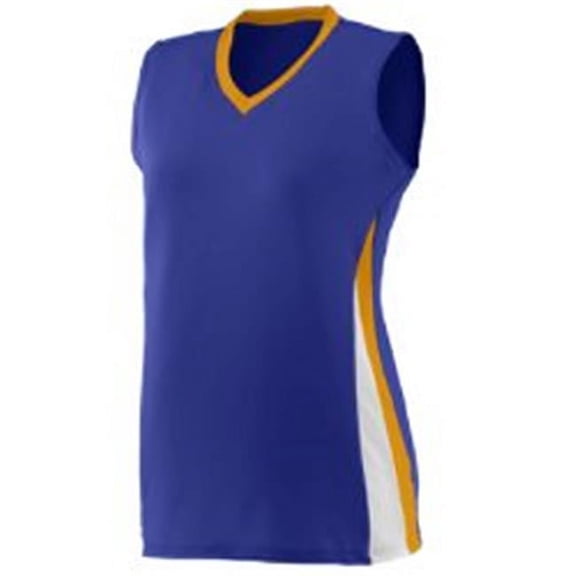 1355A Ladies Tornado Jersey - Purple, Gold & White, Small