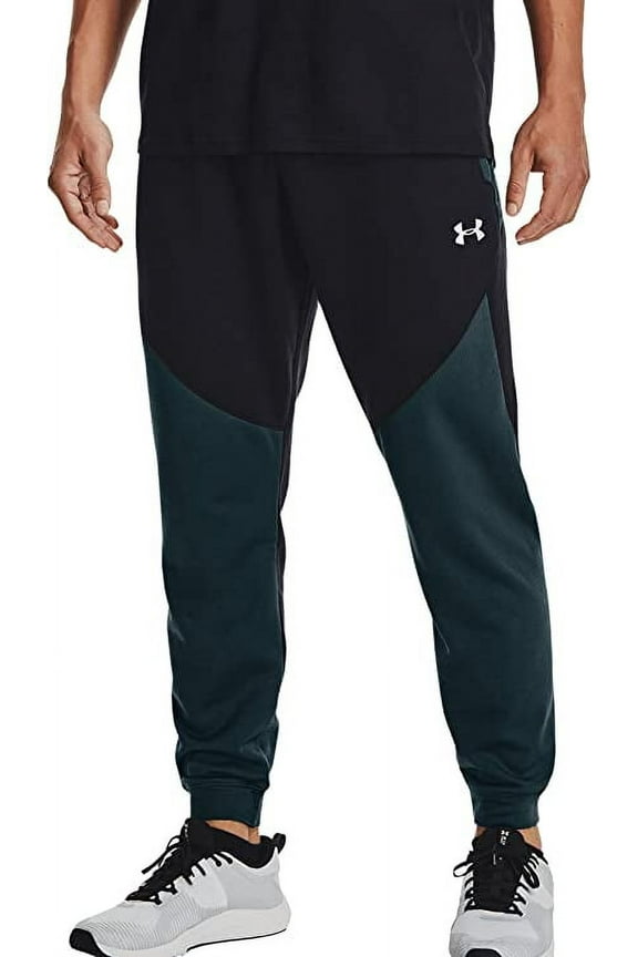 1359357 Under Armour Men's UA Dynasty Fleece Joggers Pants Black/White 3XL