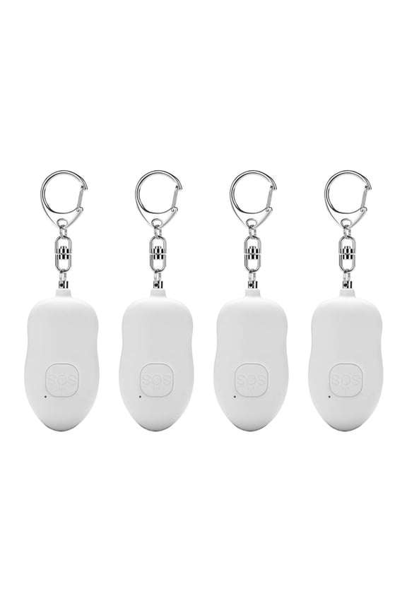 135Db Personal Keychain Alarm, Waterproof Led Flashlight With Red And Blue Warming Lights, Alarm For Instant Self-Protection, Compact And User-Friendly (4Pcs)