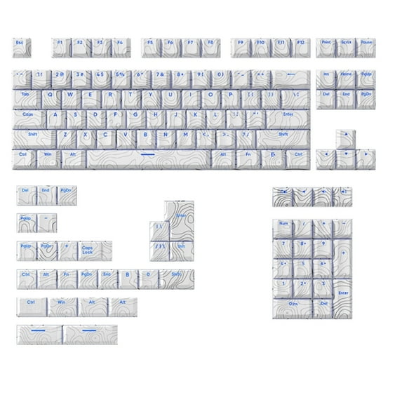 135Keys PBT Dye Sublimation Keycaps Contour Line Front Print Backlits ...