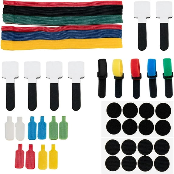 135Pcs Cable Management Kit - Reusable Cord Ties, Self-Adhesive Cable ...