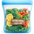 thumbnail image 1 of 135oz. XXL Reusable Silicone Bag - 1 Gallon Freezer Bags for Food Storage, Meal Prep, Zero Waste, Kitchen Organization, Sous Vide, and Freezer Safe Containers (Extra Large, Blue), 1 of 5