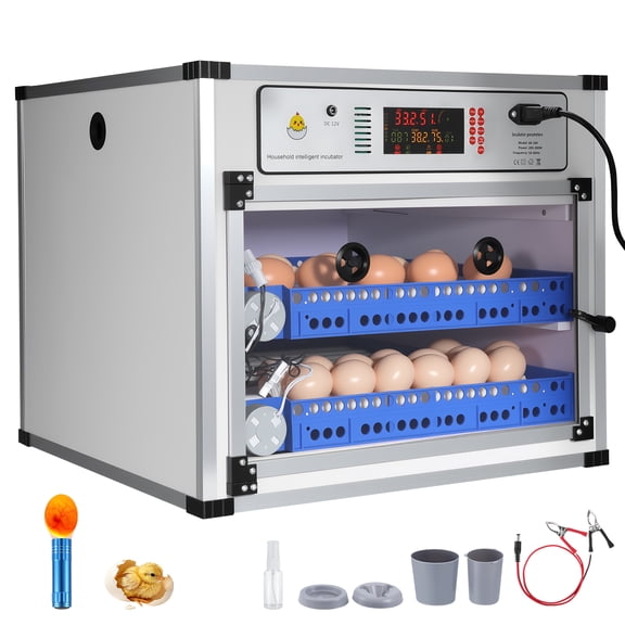 136 Egg Cabinet Incubator with Automatic Turner, Digital Temperature & Humidity Control, External Water Refill System, LED Display Hatching Machine for Chicken Duck Goose Quail & Pigeon Eggs