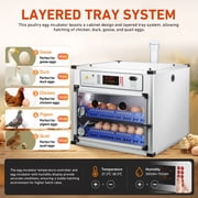 136 Egg Commercial Cabinet Incubator with Auto Egg Turning, Digital Egg Incubators with Automatic Temperature & Humidity Control