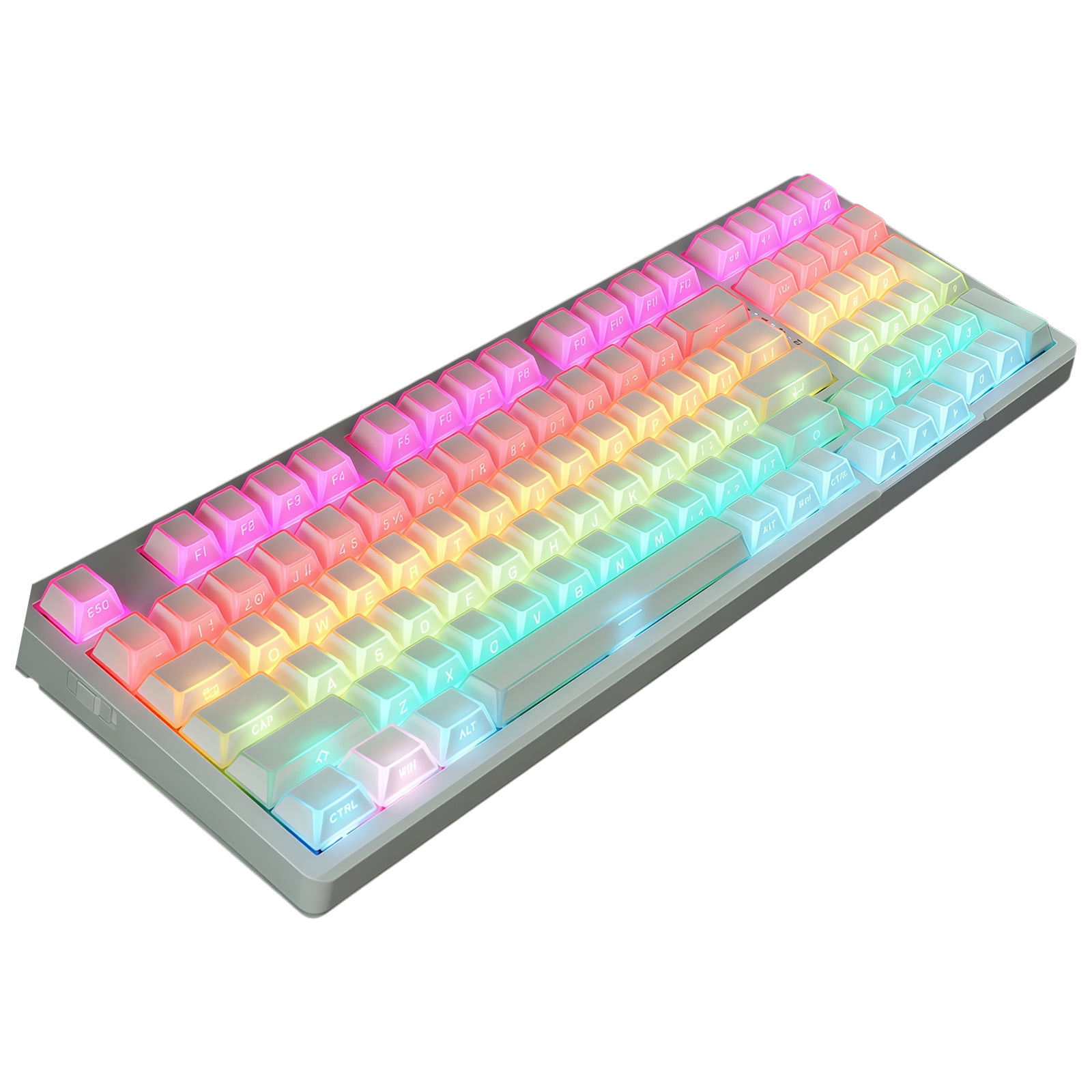 136 Key Mechanical Keyboard Keycaps With Side Printed Characters And 12 Glowing Lines For Optimaled Illuminating