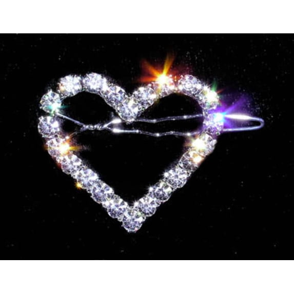 #13605 Rhinestone Heart Barrettes