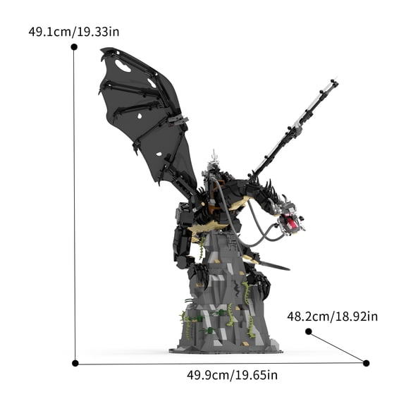 1361PCS Moc Creative The Black Beast Dragon Building Block Set Assembly Toy Children Gift Adult Toy Birthday Gift