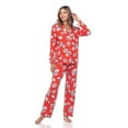 thumbnail image 1 of 13686-22-XL Long Sleeve Floral Pajama Set, Red - Extra Large, 1 of 1