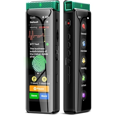 136GB Digital Voice Recorder with Playback, Innioasis R1 Full Touchscreen Voice Recorder with AI Intelligent Transcription and Bluetooth, Voice Activated Sound Audio Recorder Device with Mic (Green)