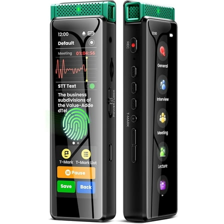136GB Digital Voice Recorder with Playback, Innioasis R1 Full Touchscreen Voice Recorder with AI Intelligent Transcription and Bluetooth, Voice Activated Sound Audio Recorder Device with Mic (Green)