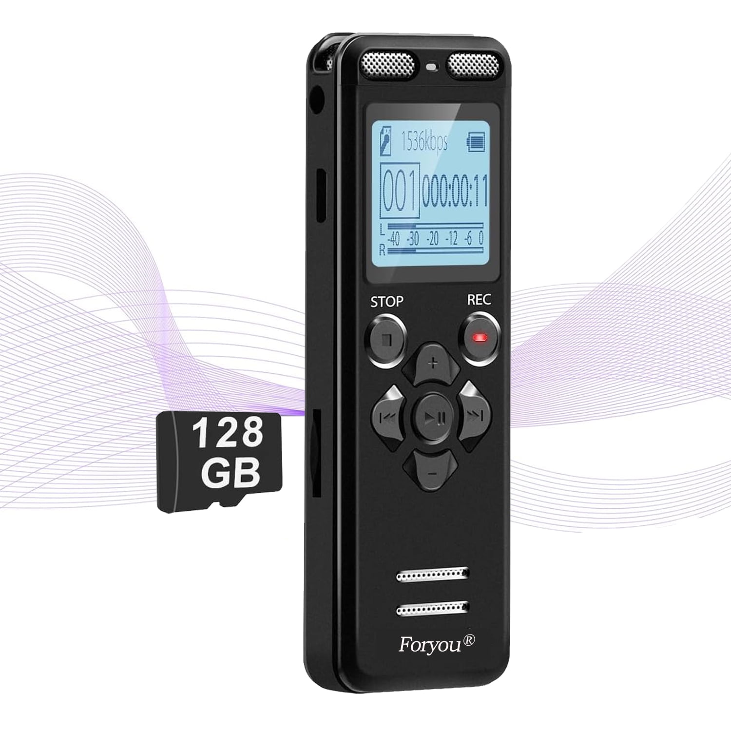 136GBDigital Voice Recorder Voice Activated Recorder for Lectures Meetings,9860 Hours Sound Audio Recorder Dictaphone Recording Device with Playback,MP3 Player,Password,Variable Speed