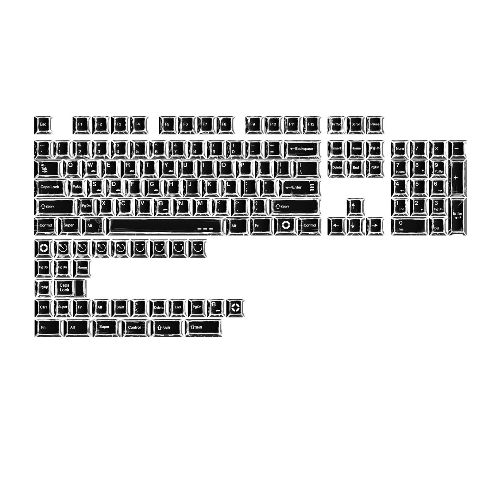136Keys Keycap Featuring Minimalists Pattern Keycaps For Enhances ...