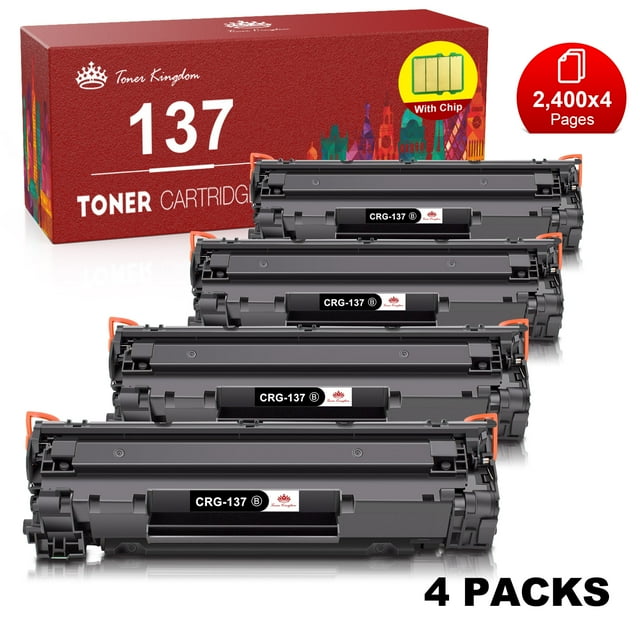 Canon CRG137 Toner, 4Pack for MF230, MF242dw, MF244dw, D570, MF232w