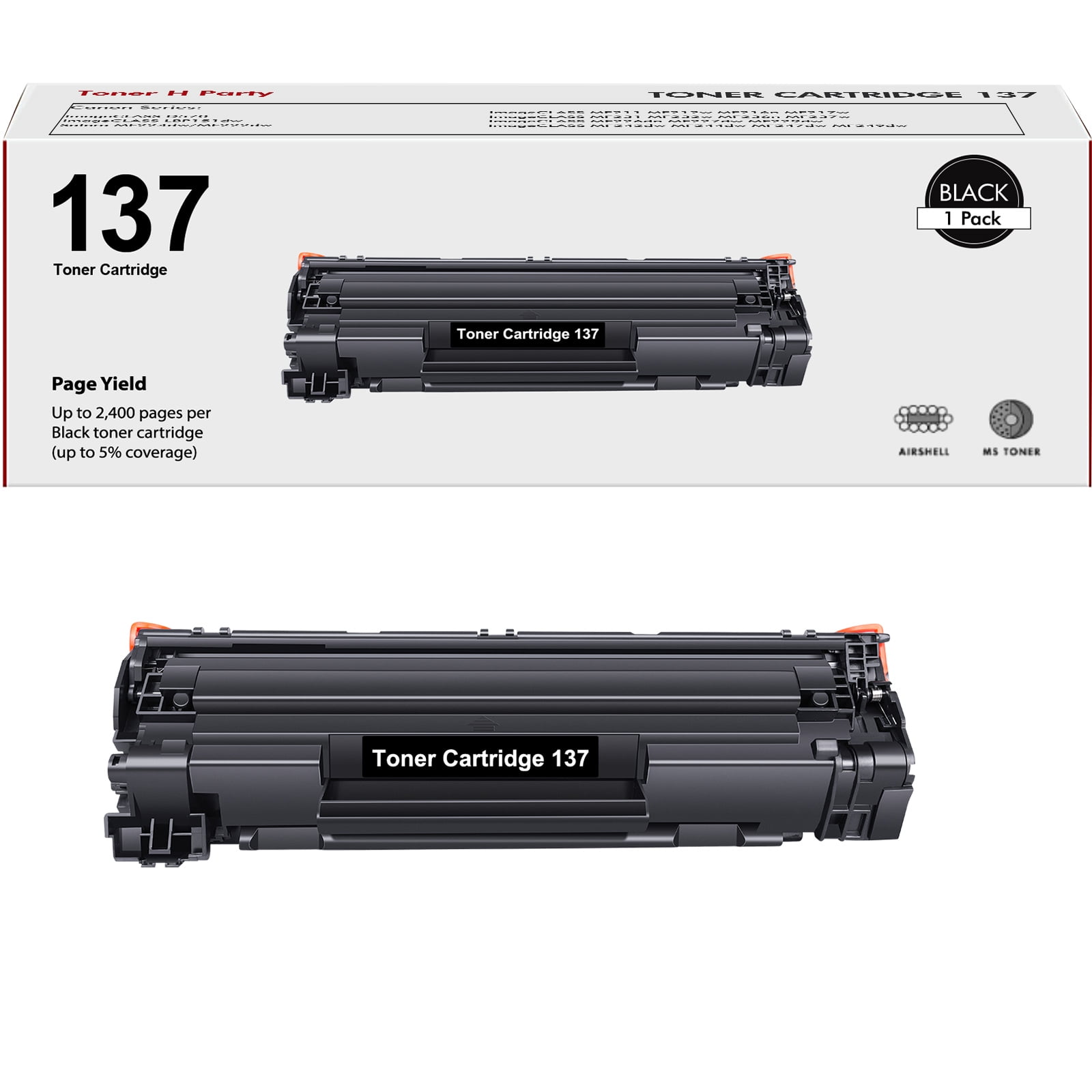 Toner HParty Compatible Canon 137 Cartridge, Black, for imageCLASS