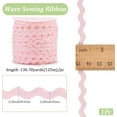 thumbnail image 1 of 137 Yards Rick Rack Trim for Sewing 3/8 Inch Rac RIC Ribbon Narrow Rickrack Wave Bending Fringe Trim Pearl Pink Zig Zag Polyester S Shaped Lace Woven Fabric with Spool for Crafts, 1 of 8