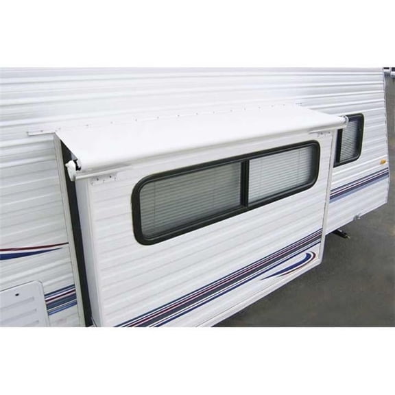 137 in. Vinyl Slideout Rail Awning Cover, White