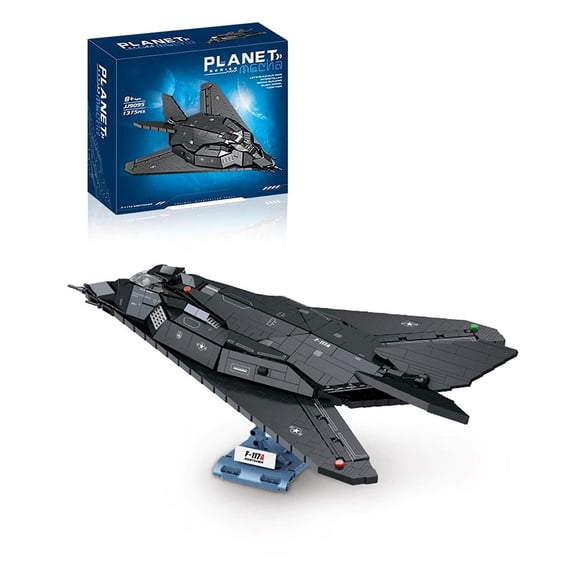 1375PCS F117 Fighter Building Blocks Stealth Combat Attack Aircraft Model Bricks Toys Desktop Decoration Kids DIY Toys Gifts