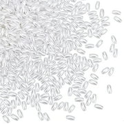 1375Pcs Long Pearl Beads 4mm Oval ABS Imitation Pearl Beads White Plastic Spacer Ball Rice Beads Loose Spacer Beads for Jewelry Making DIY Crafts Decoration