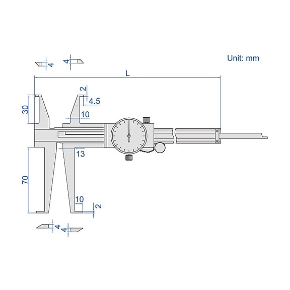 1376-150 Insize 11 - 150 mm Inside Groove Dial Caliper