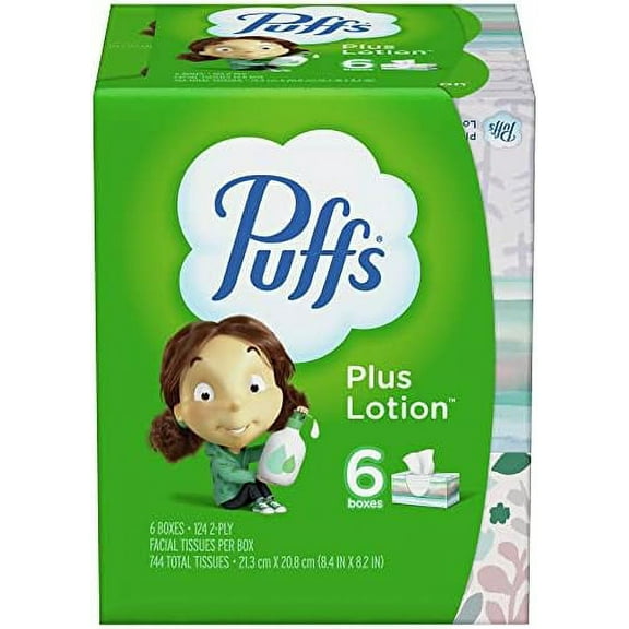 137961 Plus Tissue 2-Ply 124 Sheets/Box 6 Boxes/Pack (39383)