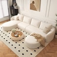 thumbnail image 1 of 138.6" U Shaped Modern Modular Sectional Curved Sofa with Ottoman, Minimalist Style Comfy Cloud Couch for Living Room Apartment, No Assembly Required Boneless Couches (Beige,Left Facing Chaise), 1 of 7