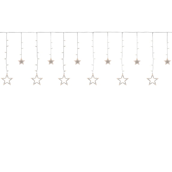 Northlight LED Star Curtain Christmas Lights - Clear - 17' Clear Wire - 138ct