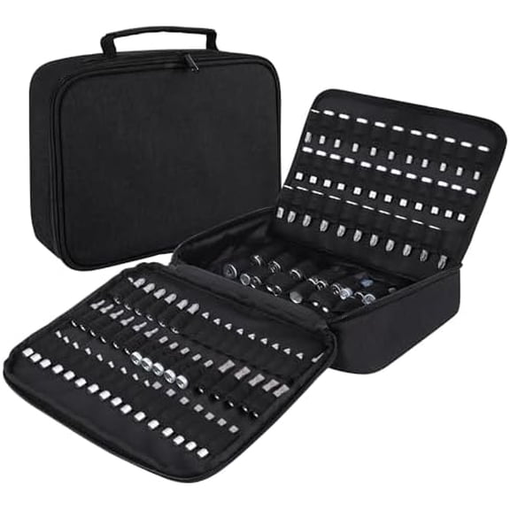 138 Hole Portable Socket Organizer, Drill Bit Organizer Drill Bit Holder Bit Pouch 1/4-Inch, 3/8-Inch, 1/2-Inch,Screwdriver Bit Organizer Drive Bit Adapter Storage Drill Bit Case Only