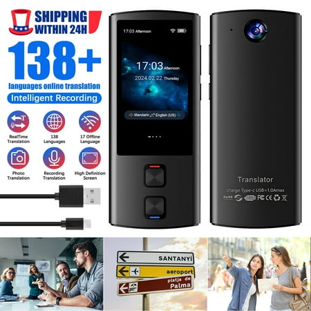 138-Language Offline Smart Translator Voice Wifi Translation Bluetooth w/ Camera
