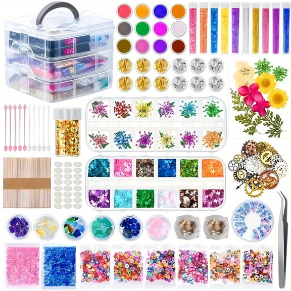 138 Pcs Complete Resin Craft Kit with Molds and Accessories, DIY Resin Jewelry Making Set for Beginners and Creative Projects, Multicolor Epoxy Resin Art Supplies for Summer Gifts and Home Decor