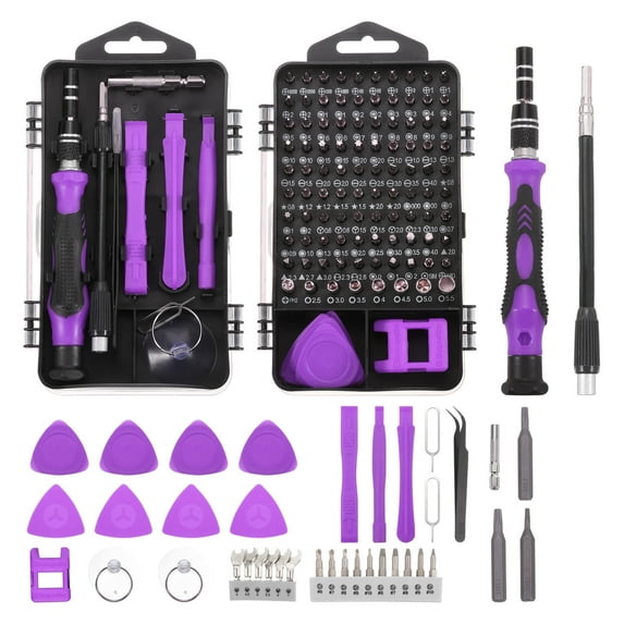 138 in 1 Magnetic Precision Screwdriver Set Electronics Repair Tools Kit for Cellphone Mobile Phone Laptop PC, Purple