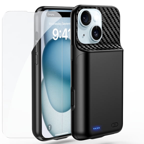 13800mAh Battery Case for iPhone 17/16/15/14/13/12 Series, Ultra‑High‑Capacity Portable Extended Charger Pack with Built‑in Power Bank & Screen Protector, Great Gift for iPhone Users