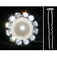 thumbnail image 1 of #13870 - Classic Pearl and Rhinestone Hair Pin, 1 of 2