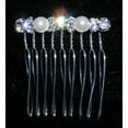thumbnail image 1 of #13878 Simple Rhinestone Pearl Comb, 1 of 2