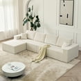 thumbnail image 1 of 139.3" Modular Sectional Sofa,Boneless Couch, No Assembly,Cloud couch with Ottoman & 2 Pillows, Perfect for Living Rooms and Bedrooms Beige, 1 of 9