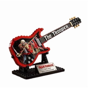 139 PCS Mini Retro Rock Electric Guitar Building Blocks Musical Instrument Desktop Collectible Model, Ages 14+