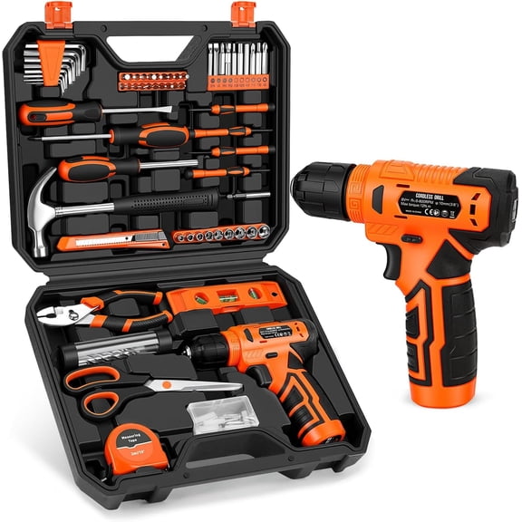 139-piece tool set - with 8 cordless drill drivers tool set, comes with tool box storage box, general household repair tool set, suitable for home repairs, craftsmen, projects