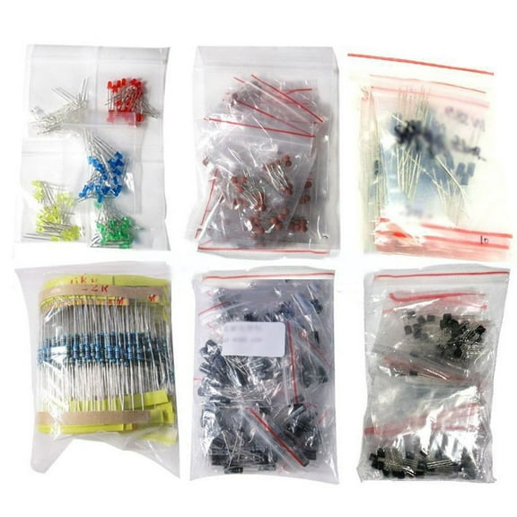 1390pcs/Set Electronic Components LED Diode Transistor Capacitor Resistance Kit Red Green Blue Yellow White Emitting Diode