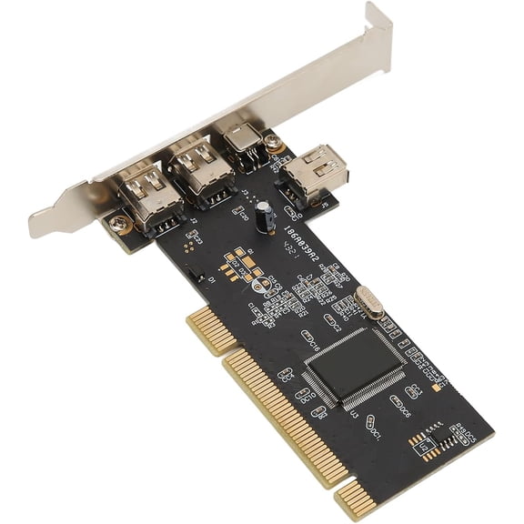 1394 Firewire Card, PCI 3 Ports Expansion Card, with 1 Lane PCI Express with 2.5GB/s Full Duplex Channel, for Desktop PC and DV Connection Application